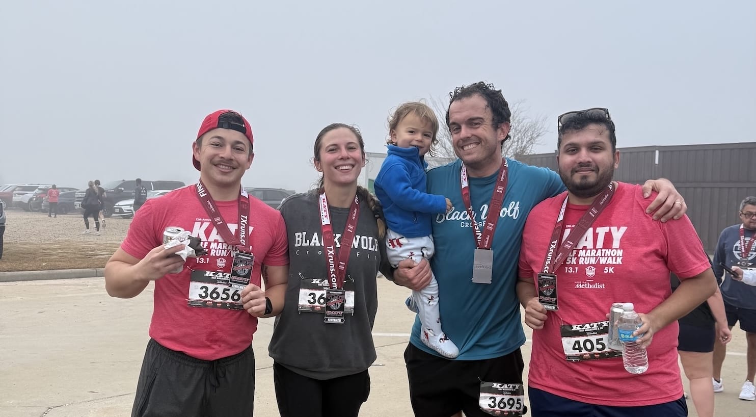 Two coaches, one wife, and a client ran the 5k at the Katy 1/2 Marathon this weekend using the fitness from their workouts to get through the run.